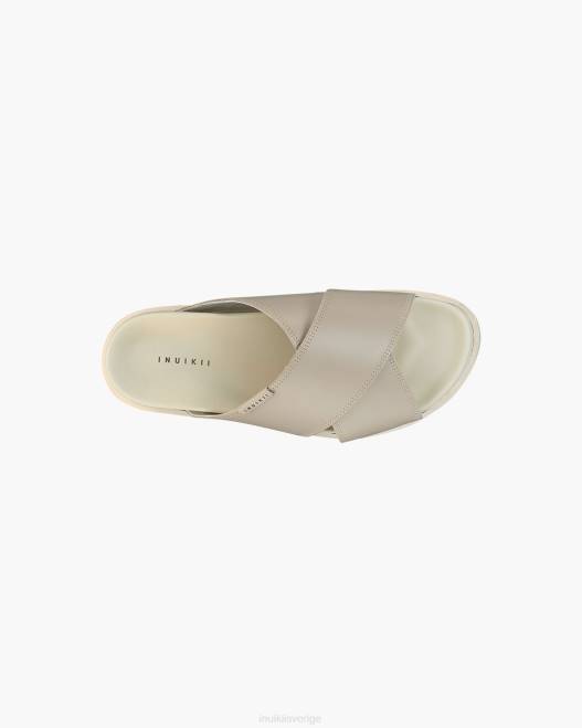 INUIKII män korsat läder F4NR349 Skodon beige