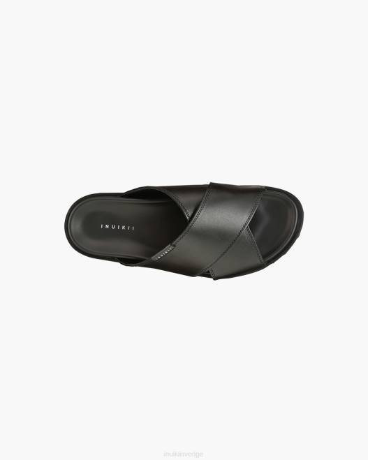 INUIKII män korsat läder F4NR350 Skodon svart