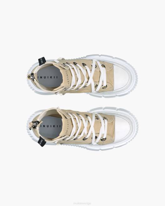 INUIKII kvinnor matilda canvas hög F4NR33 Skodon gammal beige