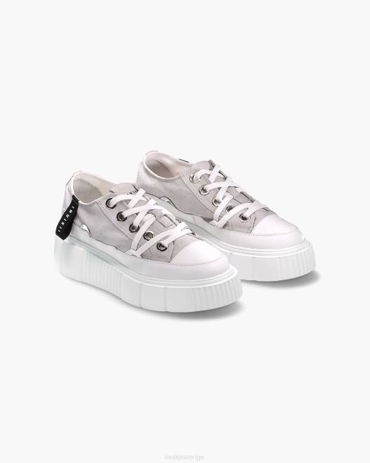 INUIKII kvinnor matilda canvas låg F4NR40 Skodon gammal ljusgrå