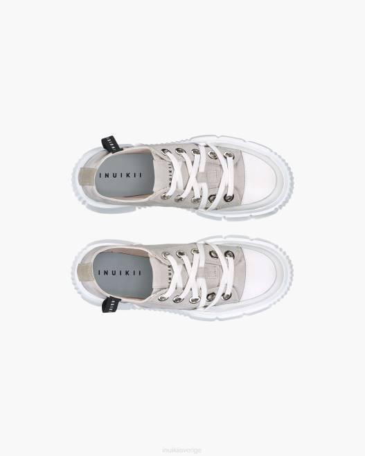 INUIKII kvinnor matilda canvas låg F4NR40 Skodon gammal ljusgrå