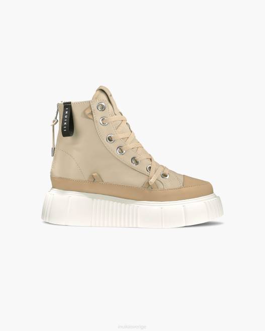 INUIKII kvinnor matilda läder hög F4NR49 Skodon grädde