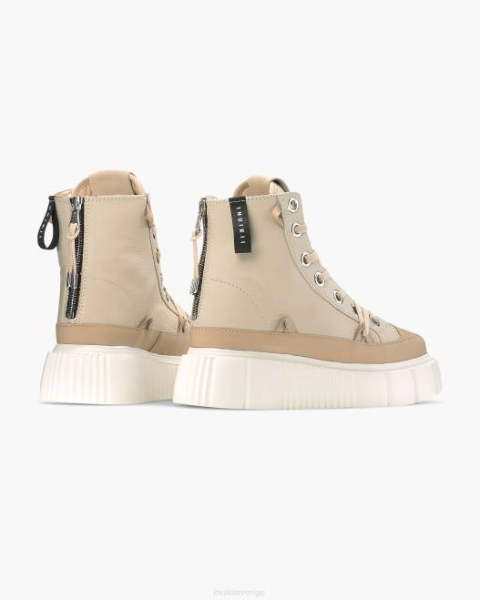 INUIKII kvinnor matilda läder hög F4NR49 Skodon grädde