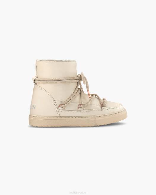 INUIKII kvinnor nappa sneaker F4NR226 Skodon grädde