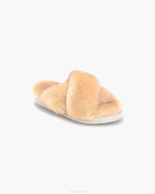 INUIKII kvinnor klassisk shearling toffel F4NR101 Skodon ljusgul