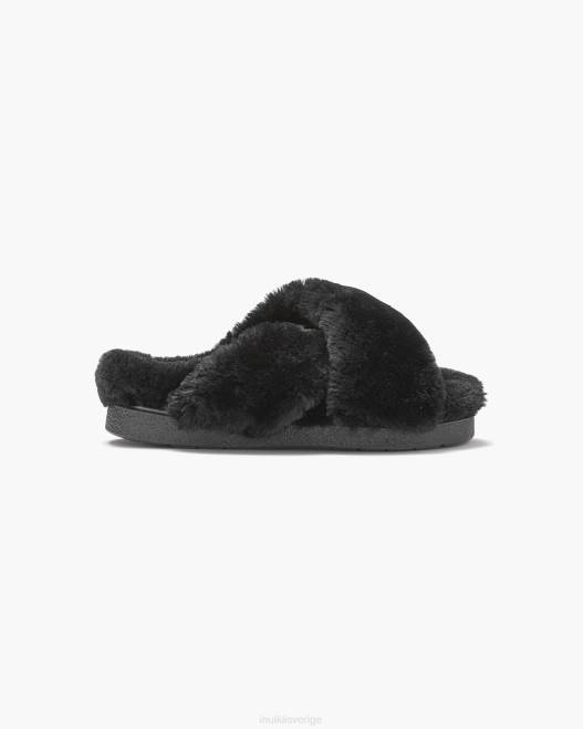 INUIKII kvinnor klassisk shearling toffel F4NR102 Skodon svart