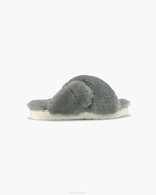 INUIKII kvinnor klassisk shearling toffel F4NR105 Skodon ljusgrå