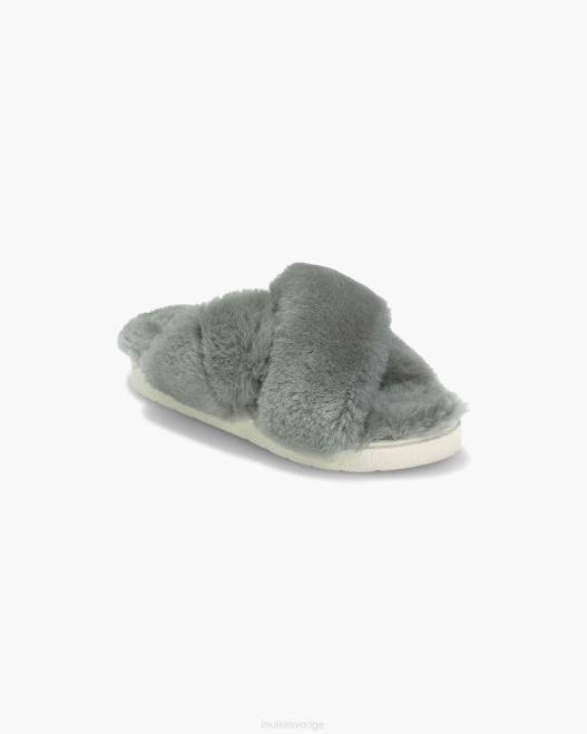INUIKII kvinnor klassisk shearling toffel F4NR105 Skodon ljusgrå