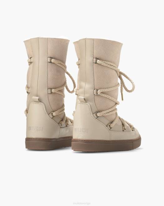 INUIKII kvinnor klassisk högsnörad F4NR129 Skodon beige