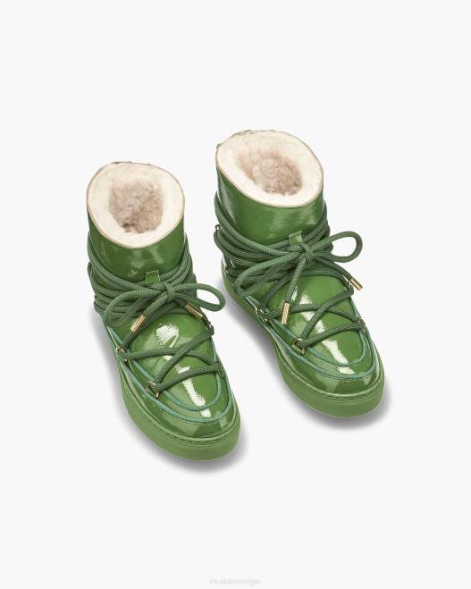 INUIKII kvinnor naplack i hel läder F4NR191 Skodon grön