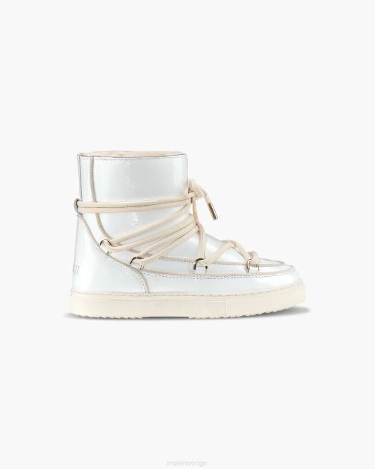 INUIKII kvinnor naplack i hel läder F4NR192 Skodon off-white